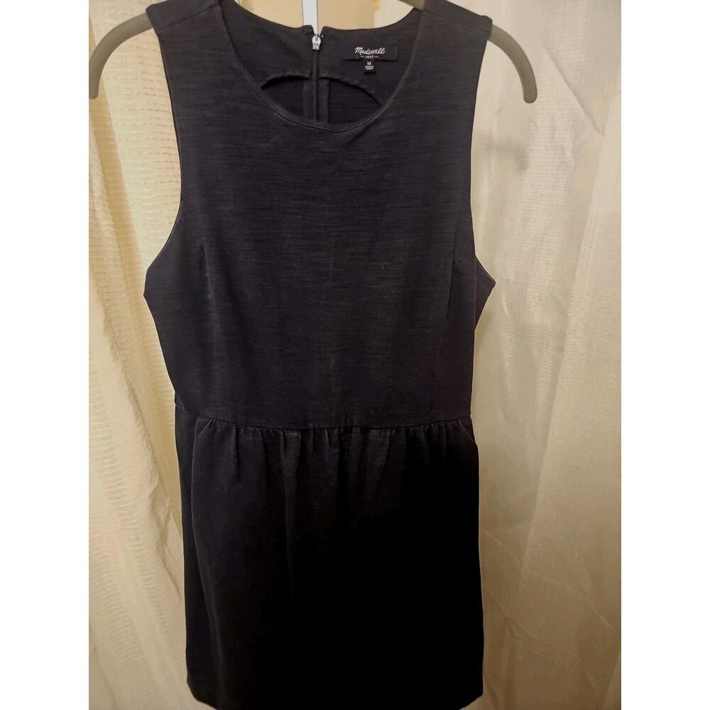 Madewell Stretch Fark Zip Back Knee Length Denim Dress Size M - Picture 2 of 5